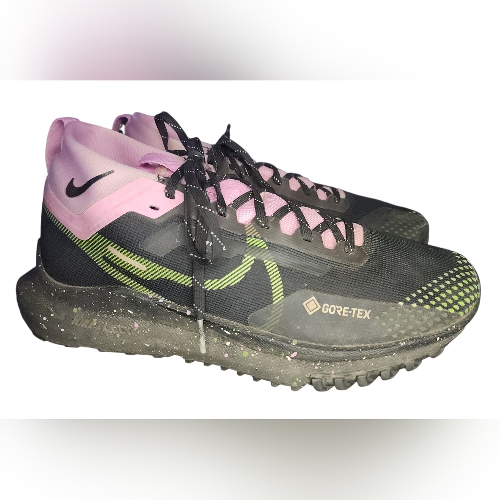 Nike React Pegasus Trail 4 GORE-TEX 'Black Pink Chlorophyll', Womens 10 - Picture 3 of 10
